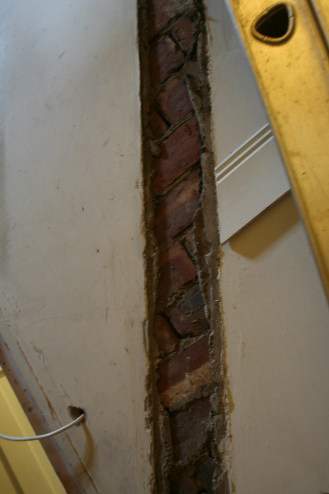 the brickwork where the stair was