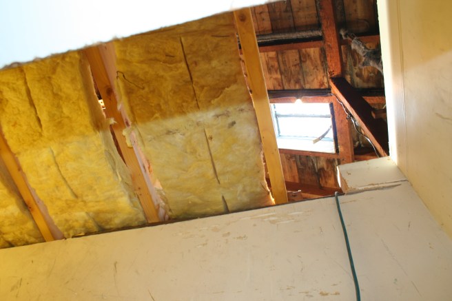 view upwards from the old stair cupboard