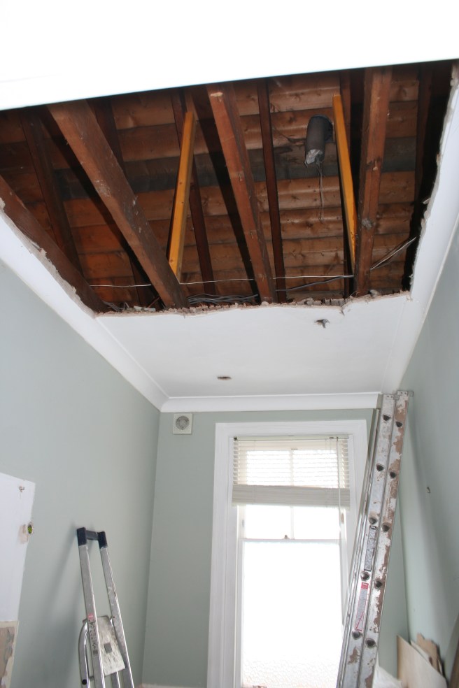 this is where the stairs will go. Behind them is where the ensuite will be.