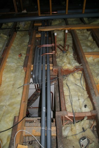 pipework for upstairs bathroom