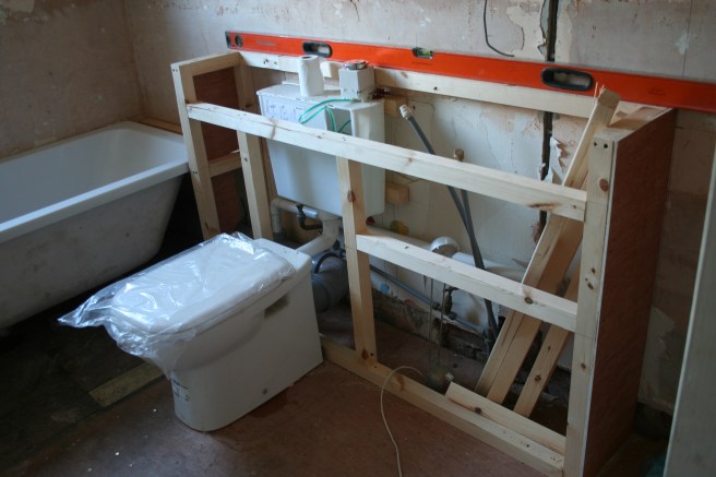 frame for the sink and loo