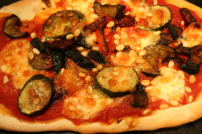 roast vegetable pizza with beetroot