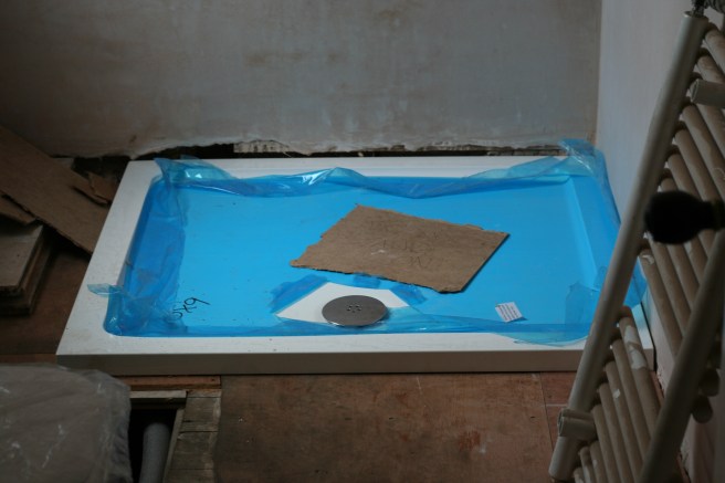 shower room starting to come together.