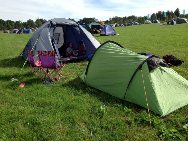 our little campsite, plenty of room in the family area, not too far from the action but miles from the car