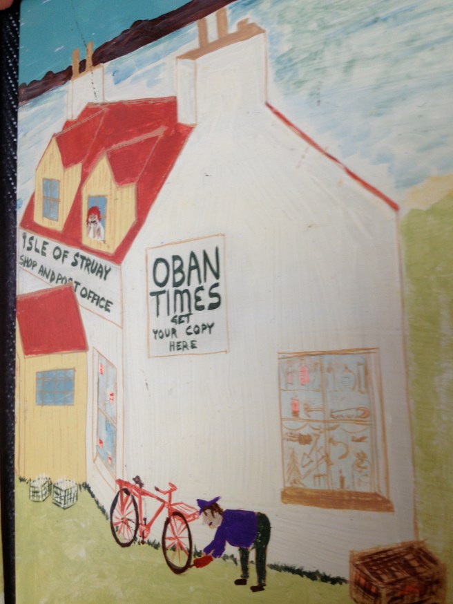 close up of the hand painted scene