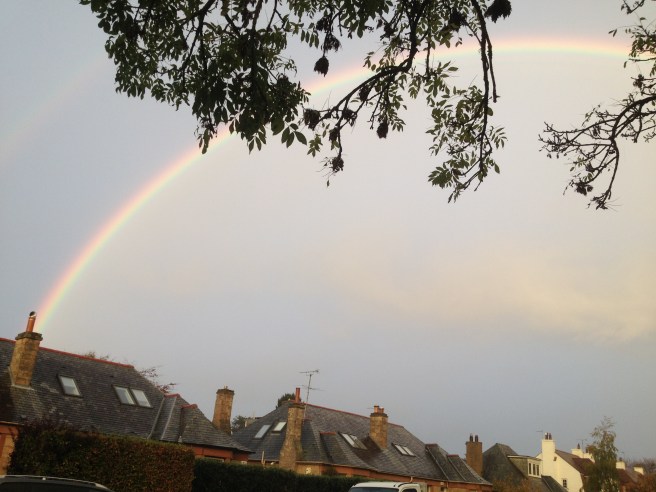 there was a feint secondary rainbow there too, amazing and so vibrant