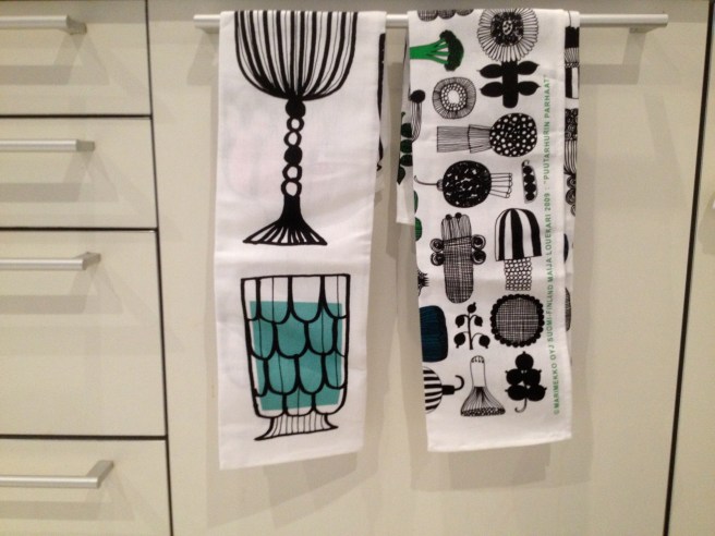 teatowels in use after some time, all the way from Helsinki, thanks Jane